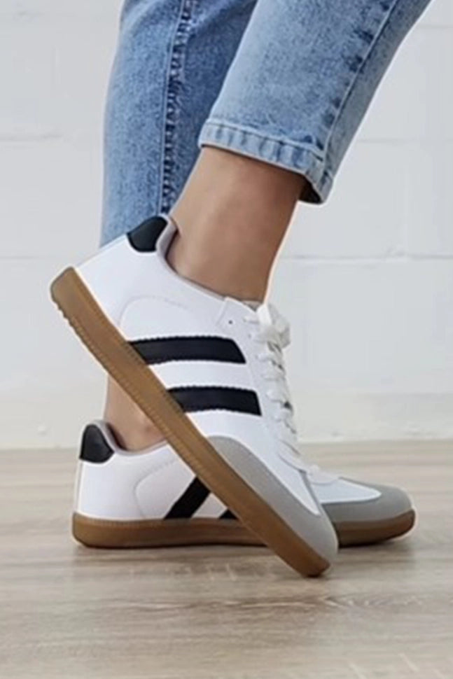 Melissa Striped Lace-up Sneakers
