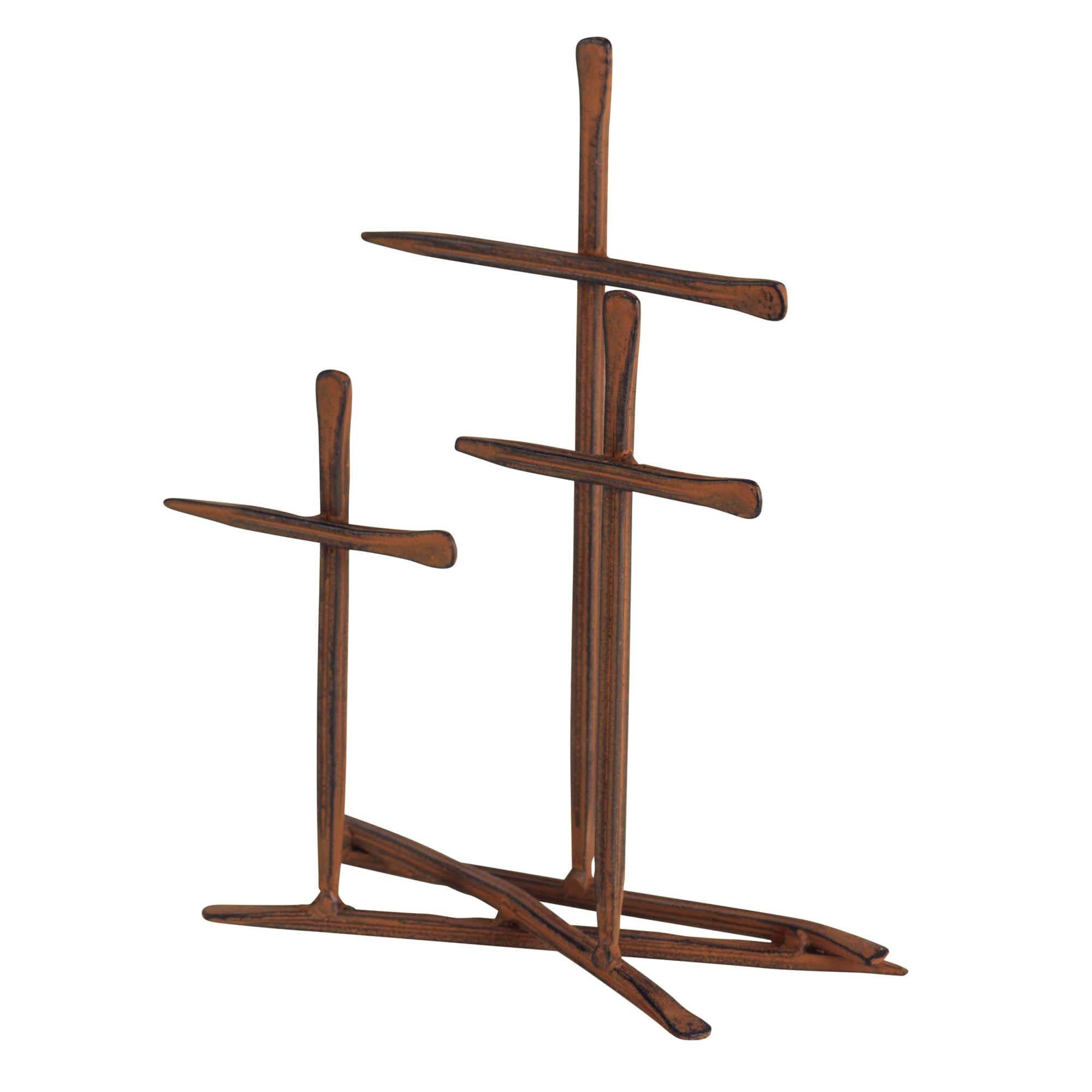 Tabletop Cross Metal Golgotha Nail 6" H