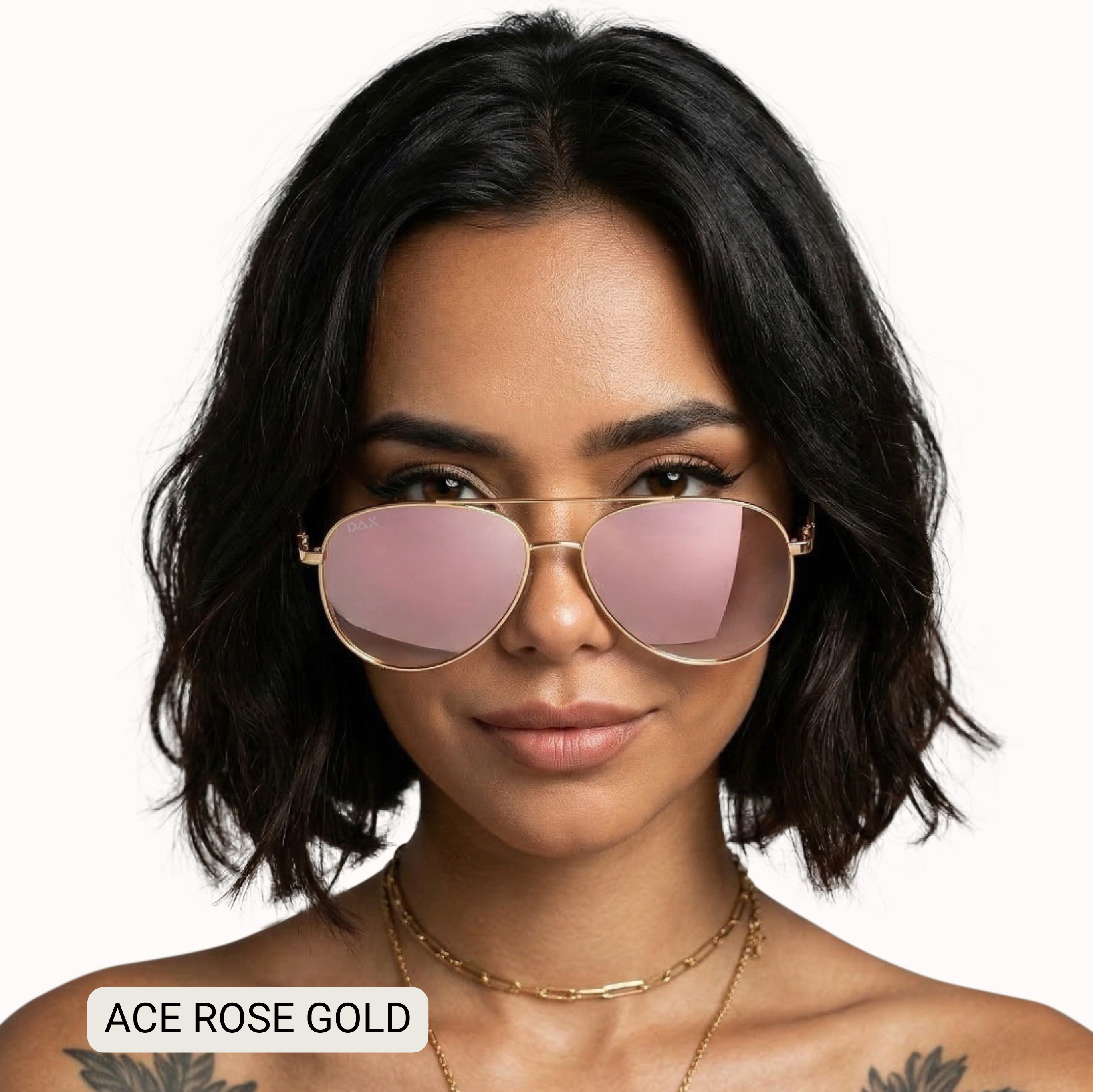 ACE - Unisex Aviator Sunglasses – Polarized Hair-Friendly by DAX Eyewear