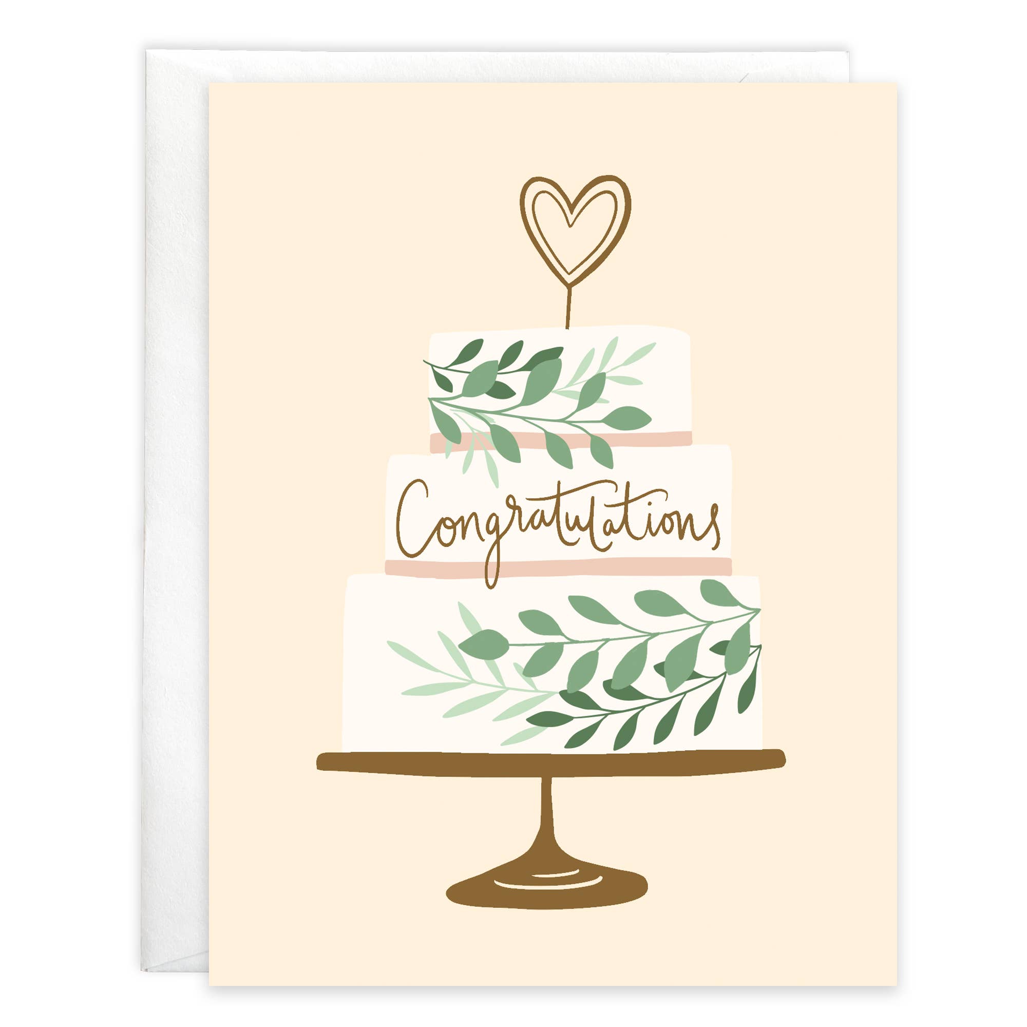 Wedding Greeting Card - Heart a Top Cake