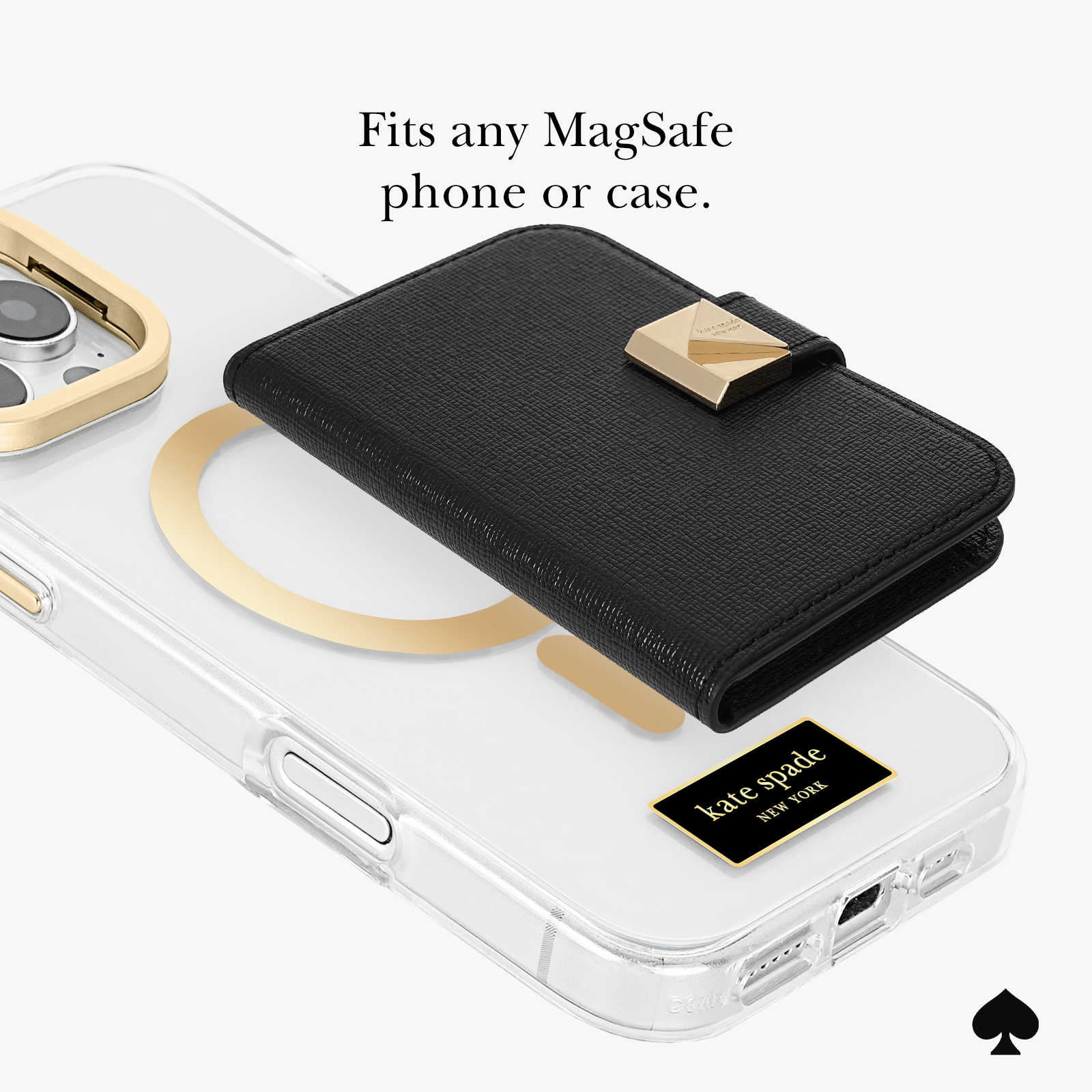 Kate Spade New York Black Deco MagSafe Wallet