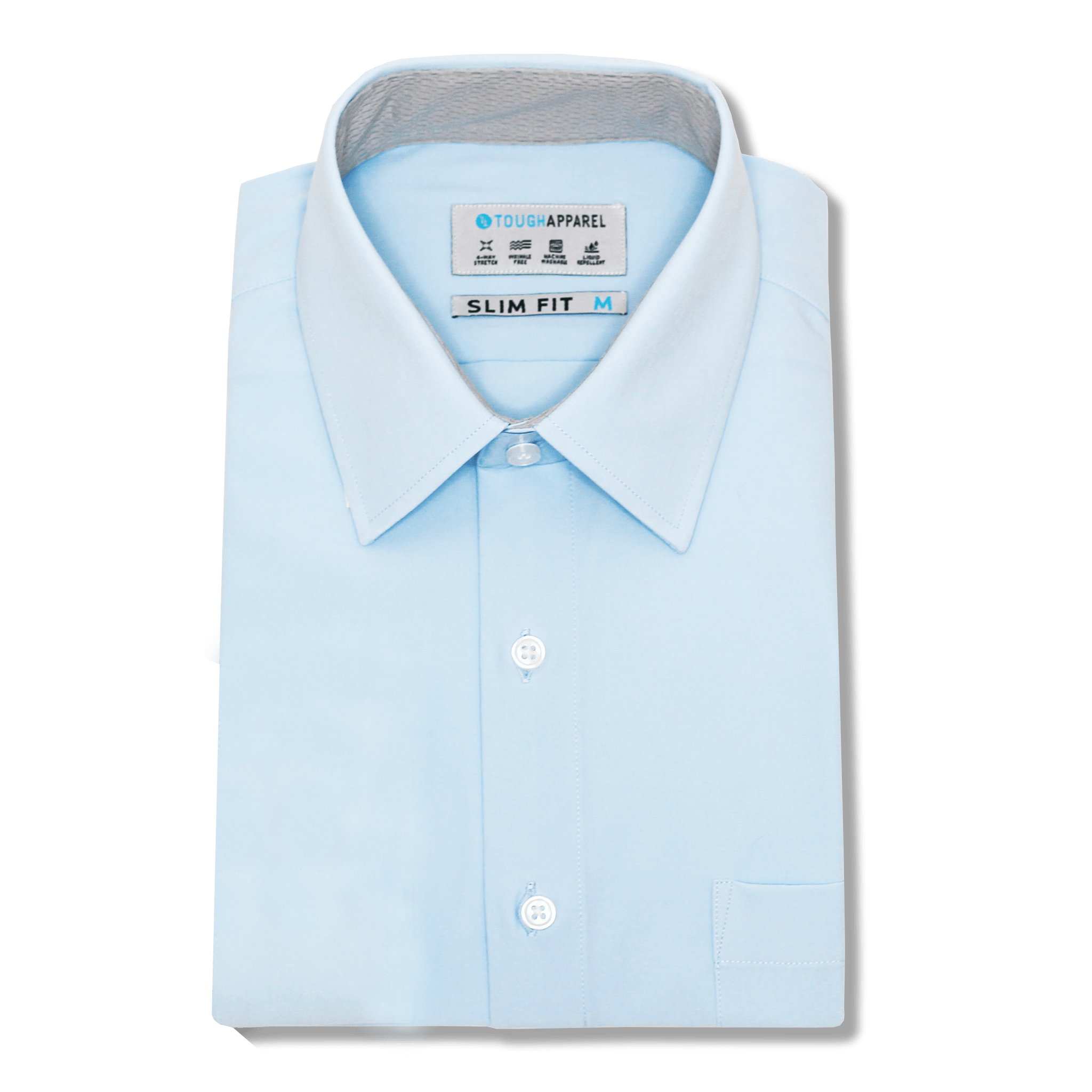 Hustle Performance Dress Shirt - Blue Long Sleeve