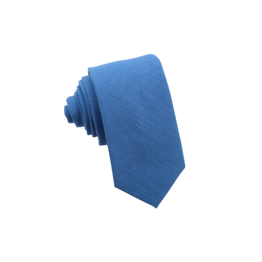 Royal Blue Cotton Solid Tie