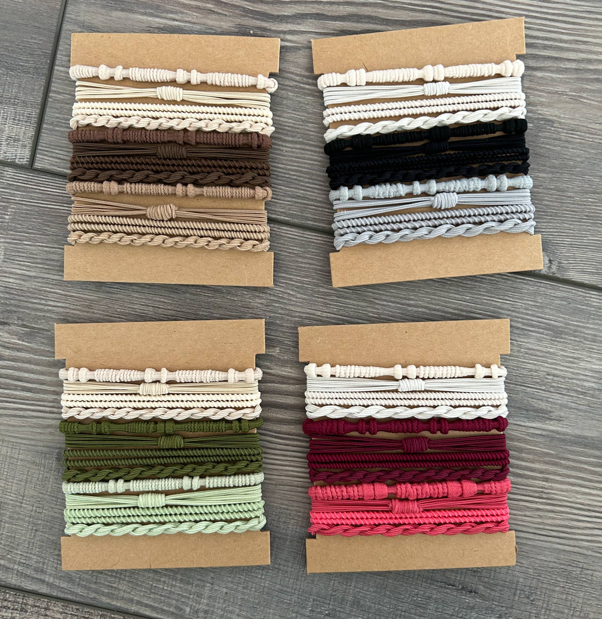 Boho Bracelet Hair Ties (4 color sets)