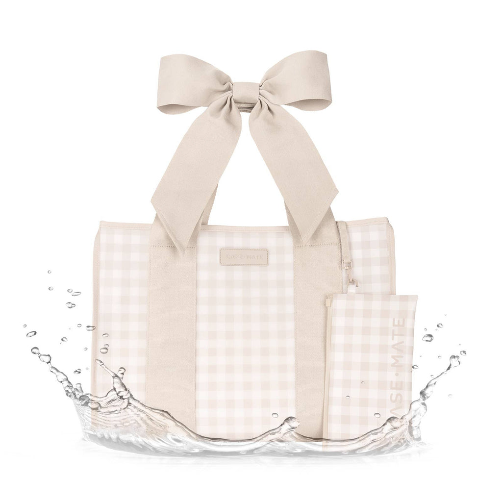 Case-Mate Latte Gingham Bow Jelly Tote Bag