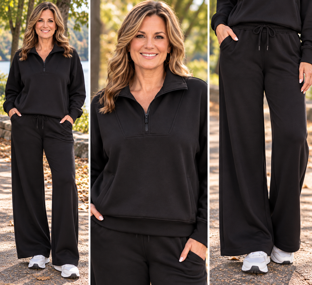 Plus Size Modal Scuba Quarter Zip Pullover - Rae Mode