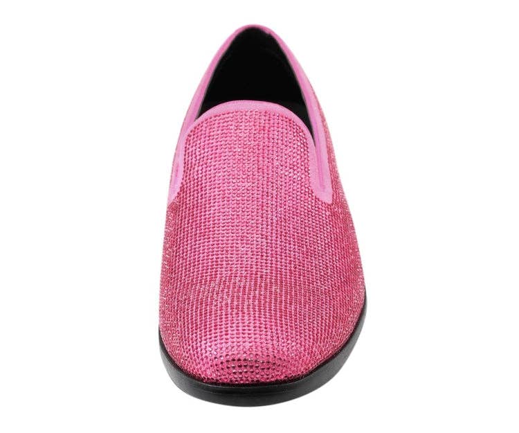Dazzle Slip-On Dress Loafer - Fuchsia Embellished Rhinestone