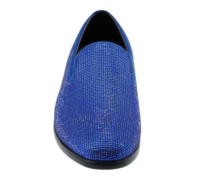Dazzle Slip-On Dress Loafer - Royal Blue Embellished Rhinestone