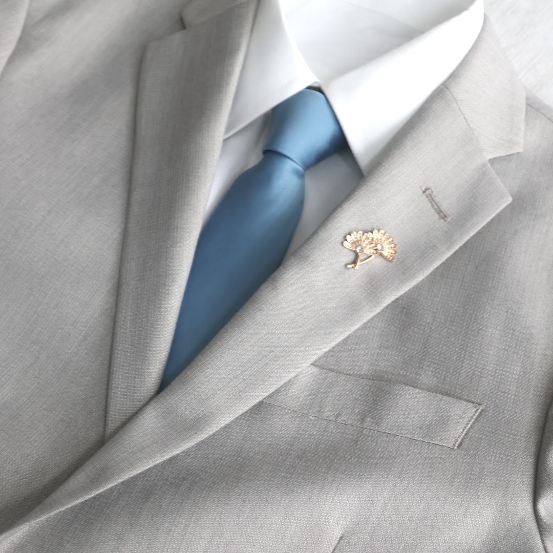 Steel Blue Solid Satin Slim Tie