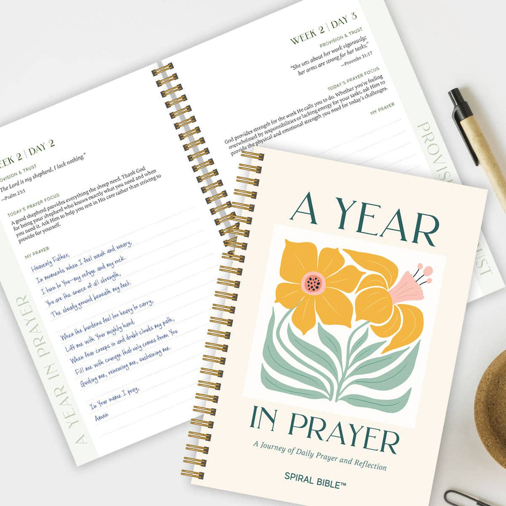 A Year In Prayer: A Journey of Daily Prayer and Reflection by Spiral Bible