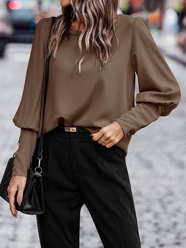 Pleated Blouse (Apricot)