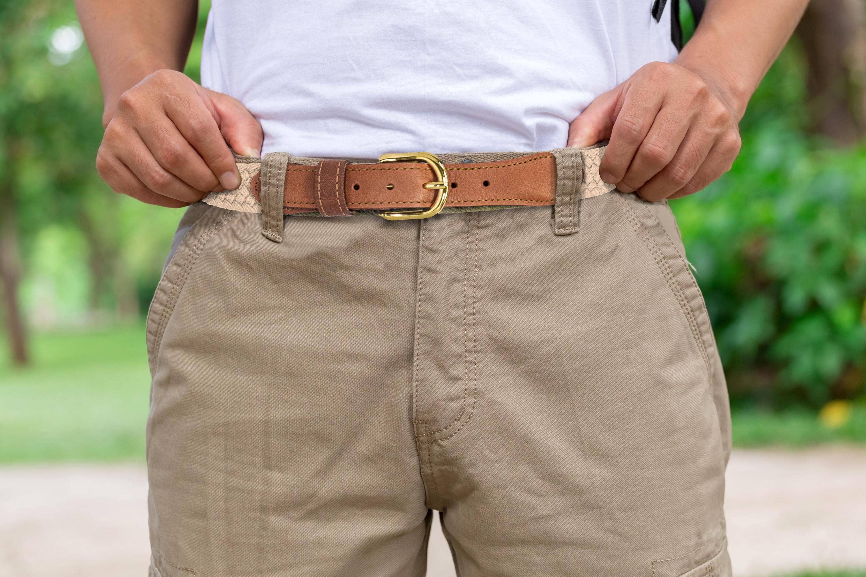 Men's Braided Natural Cotton Belt