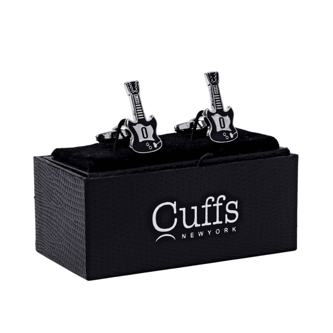 Silver Guitar Novelty Cufflinks