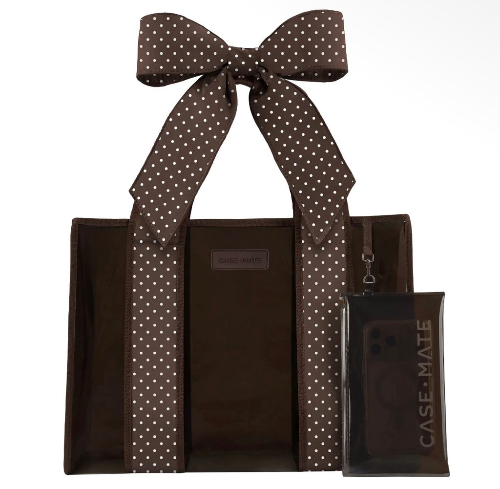 Case-Mate Espresso Polka Dot Bow Jelly Tote Bag