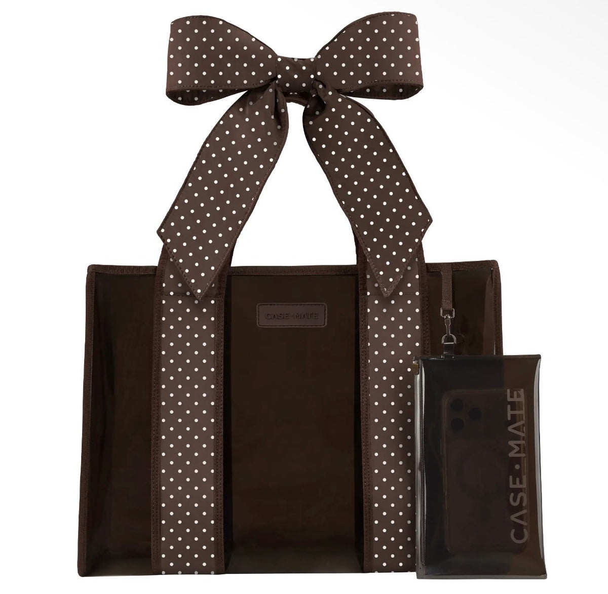 Case-Mate Espresso Polka Dot Bow Jelly Tote Bag