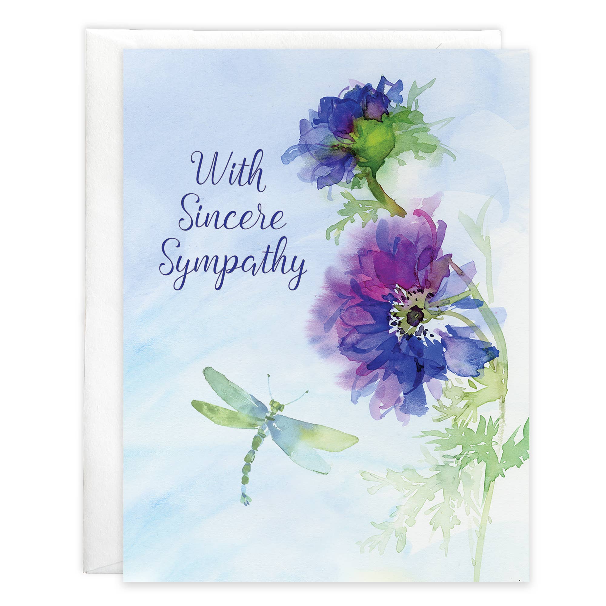 Sympathy Greeting Card - Blue Anenomes