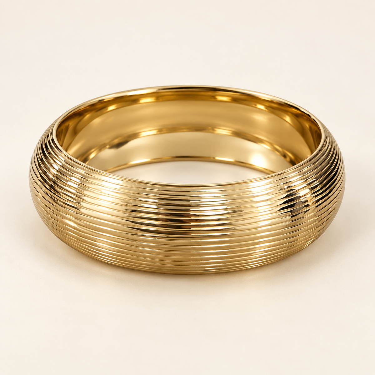 Women’s Gold Ribbed Bangle Bracelet
