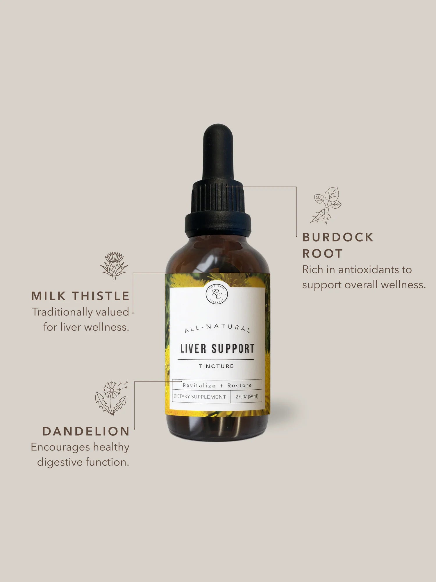 Liver Support Tincture | 2 oz | Rowe Casa Organics