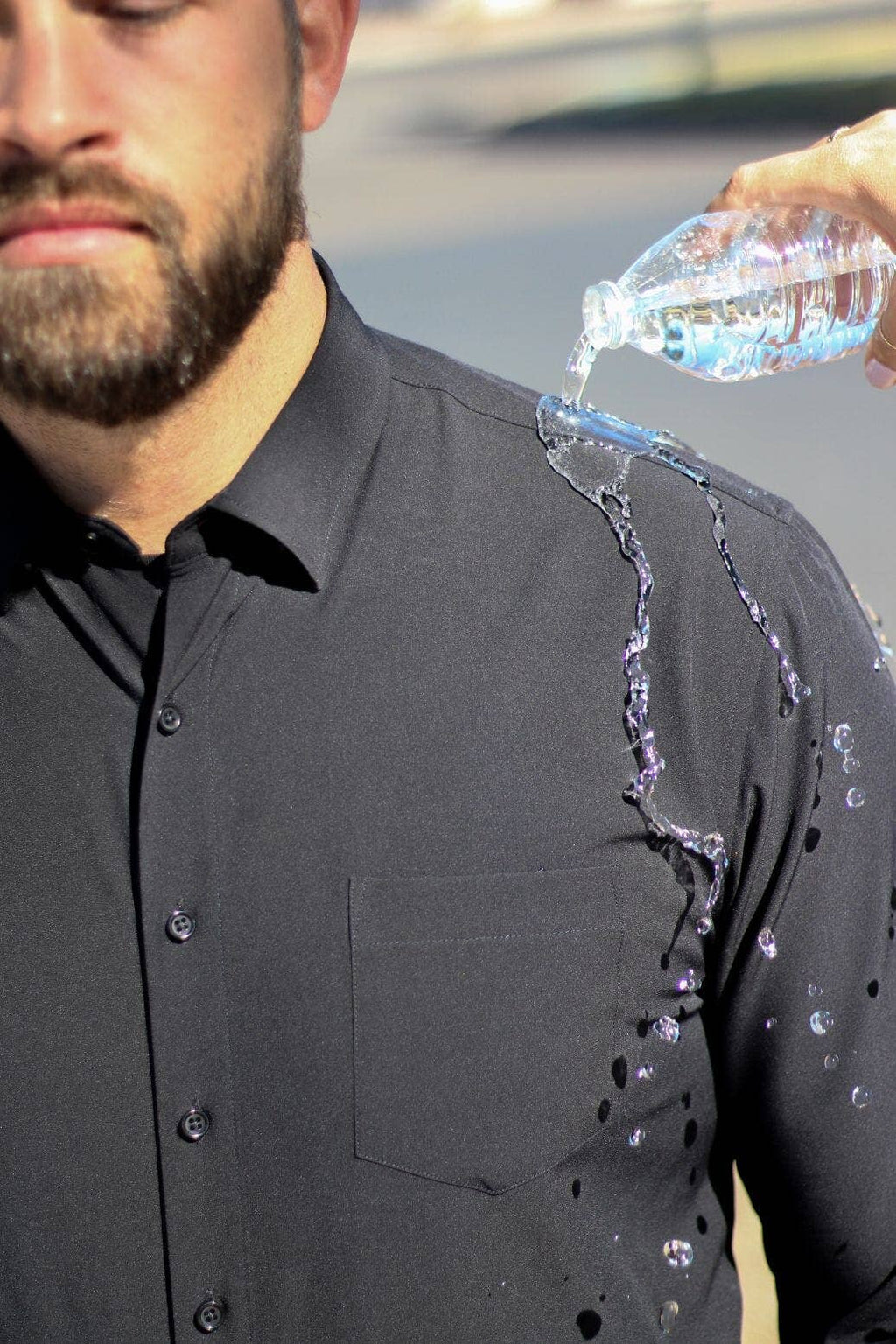 Hustle Performance Dress Shirt - Black Long Sleeve