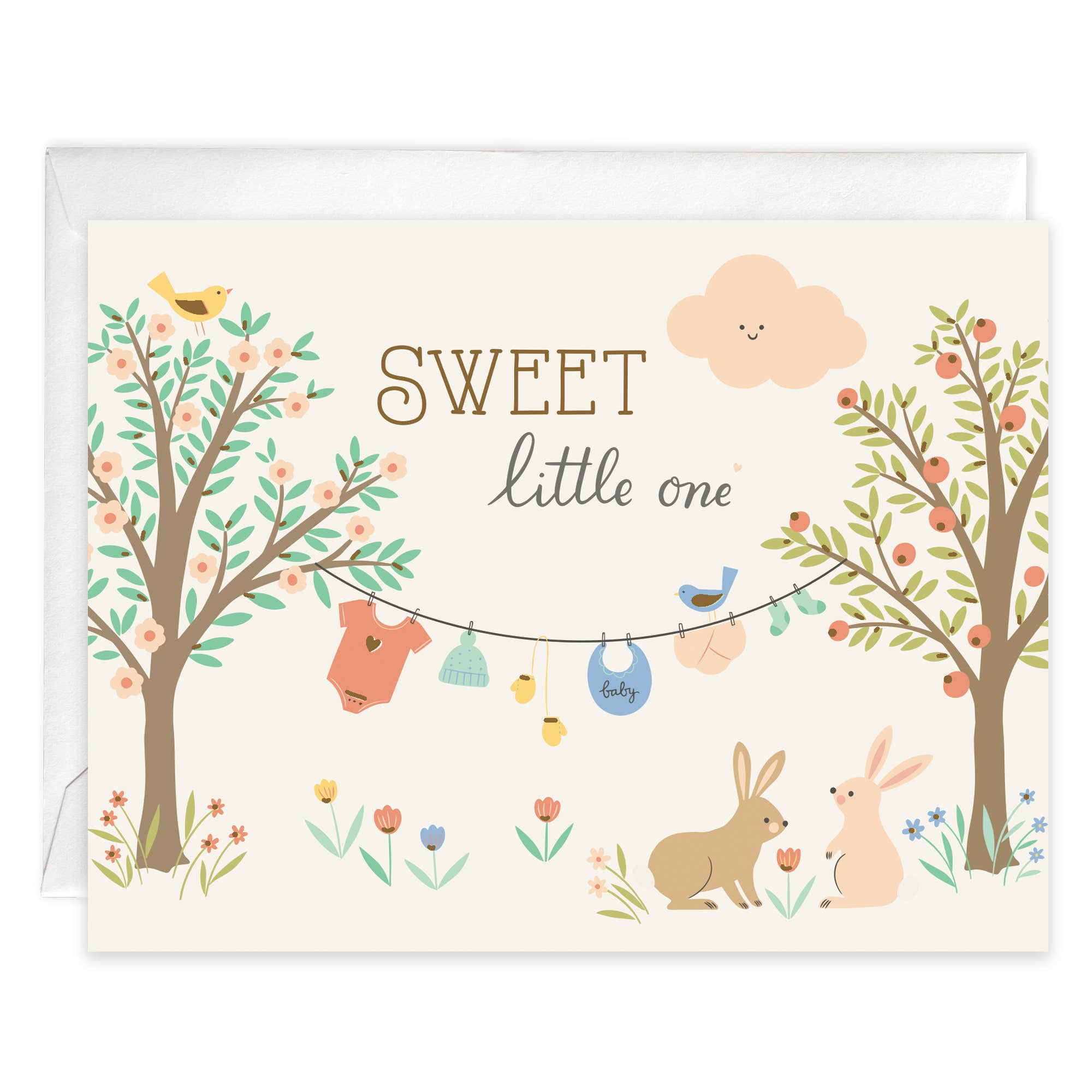 Baby Greeting Card - Clothesline