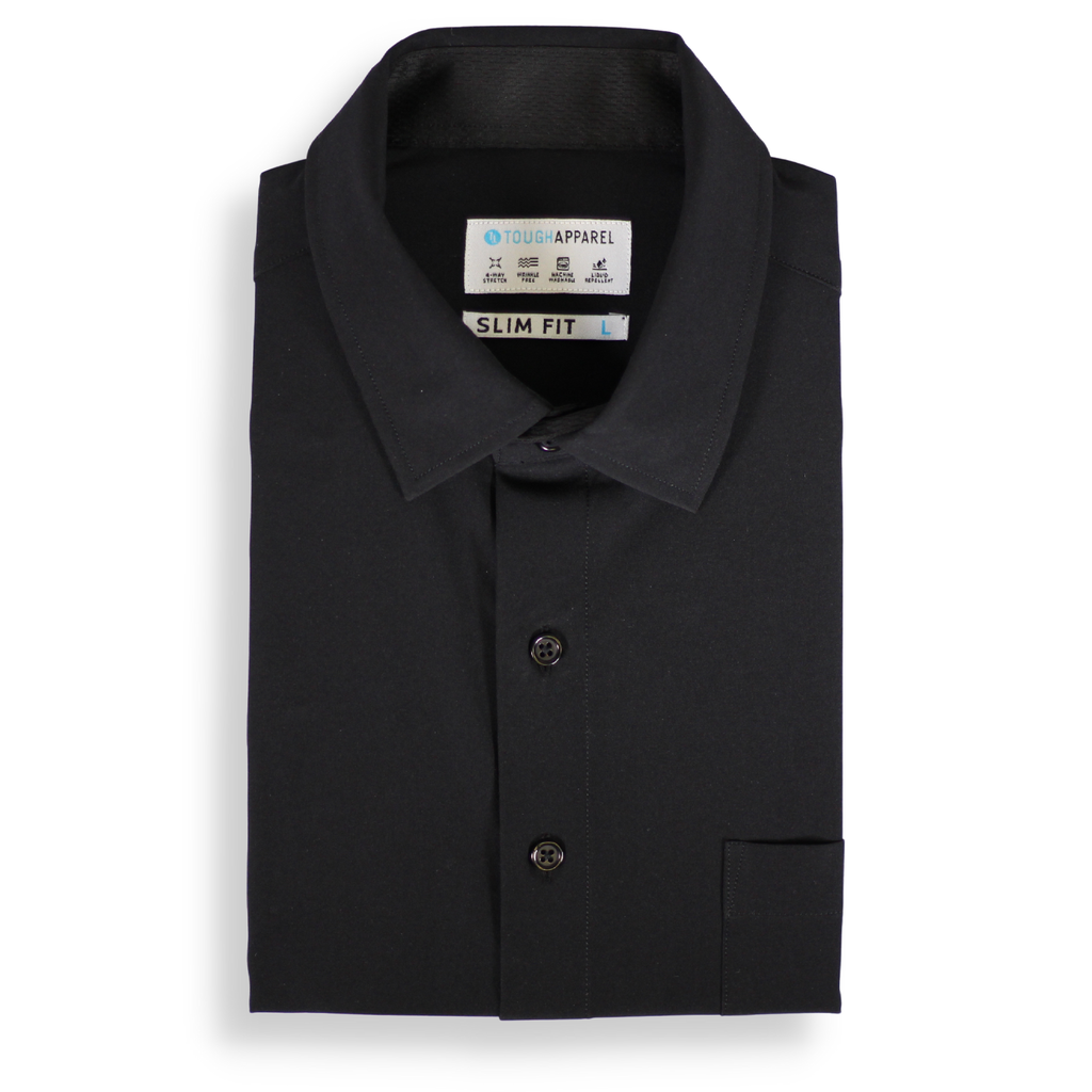 Hustle Performance Dress Shirt - Black Long Sleeve