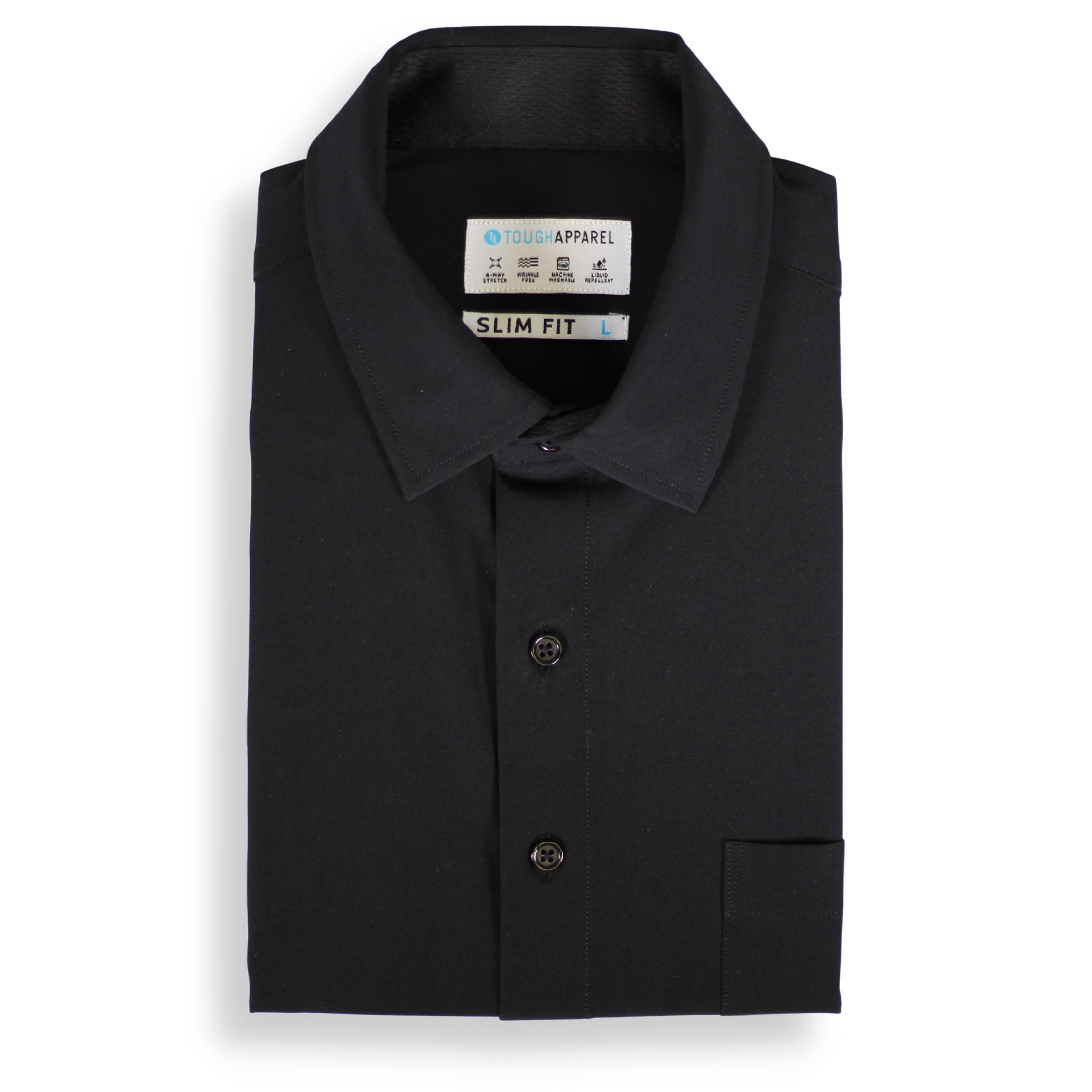 Hustle Performance Dress Shirt - Black Long Sleeve