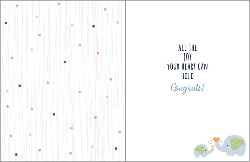 Baby Greeting Card - Boy Elephant