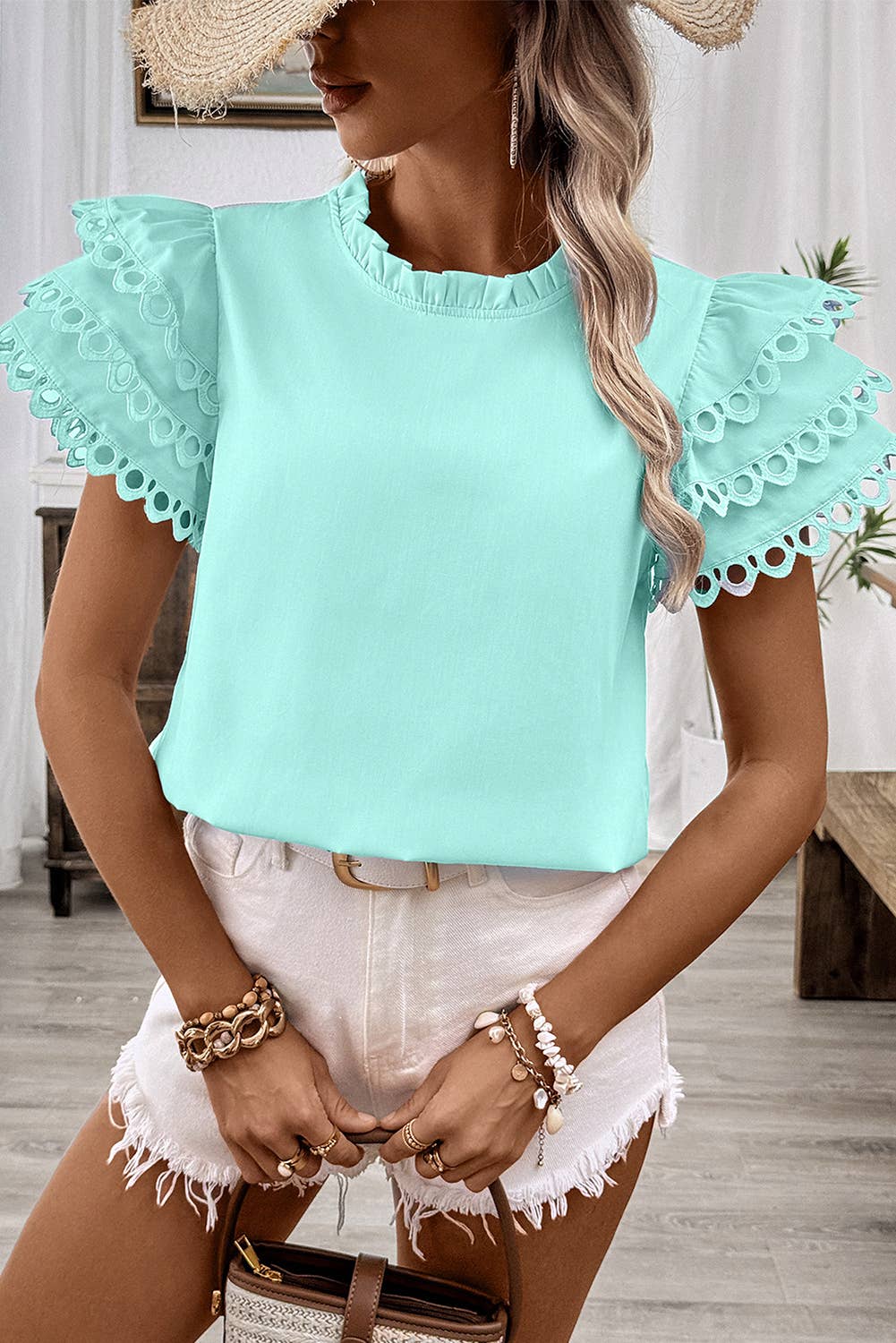 Belle Ric Rac Sleeve Blouse