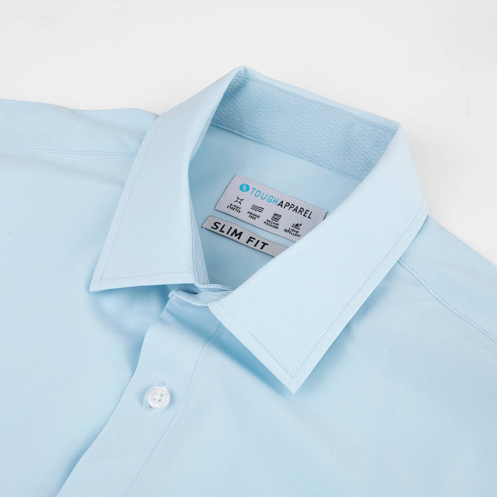 Hustle Performance Dress Shirt - Blue Long Sleeve