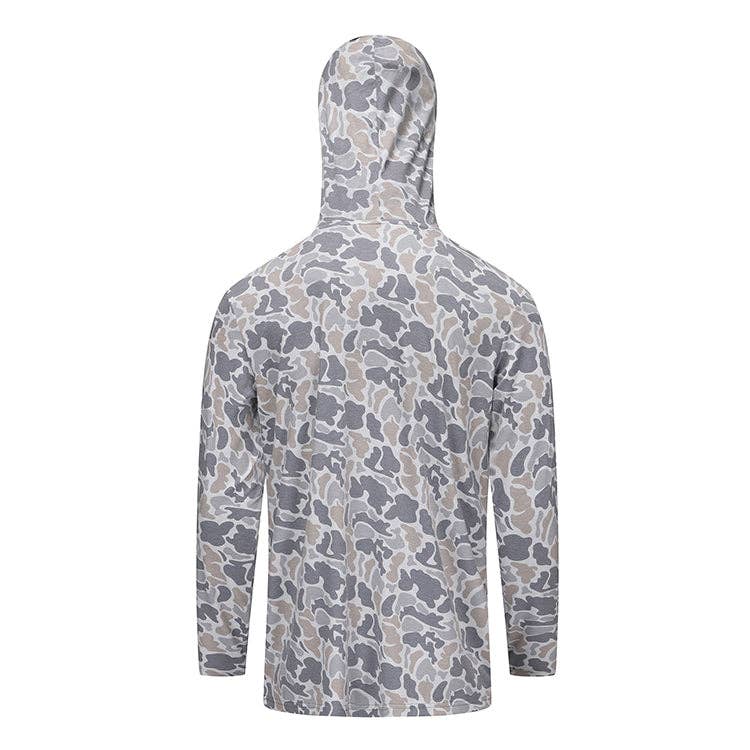 Honey Hole Long Sleeve Performance Hoodie - Smoke Camo