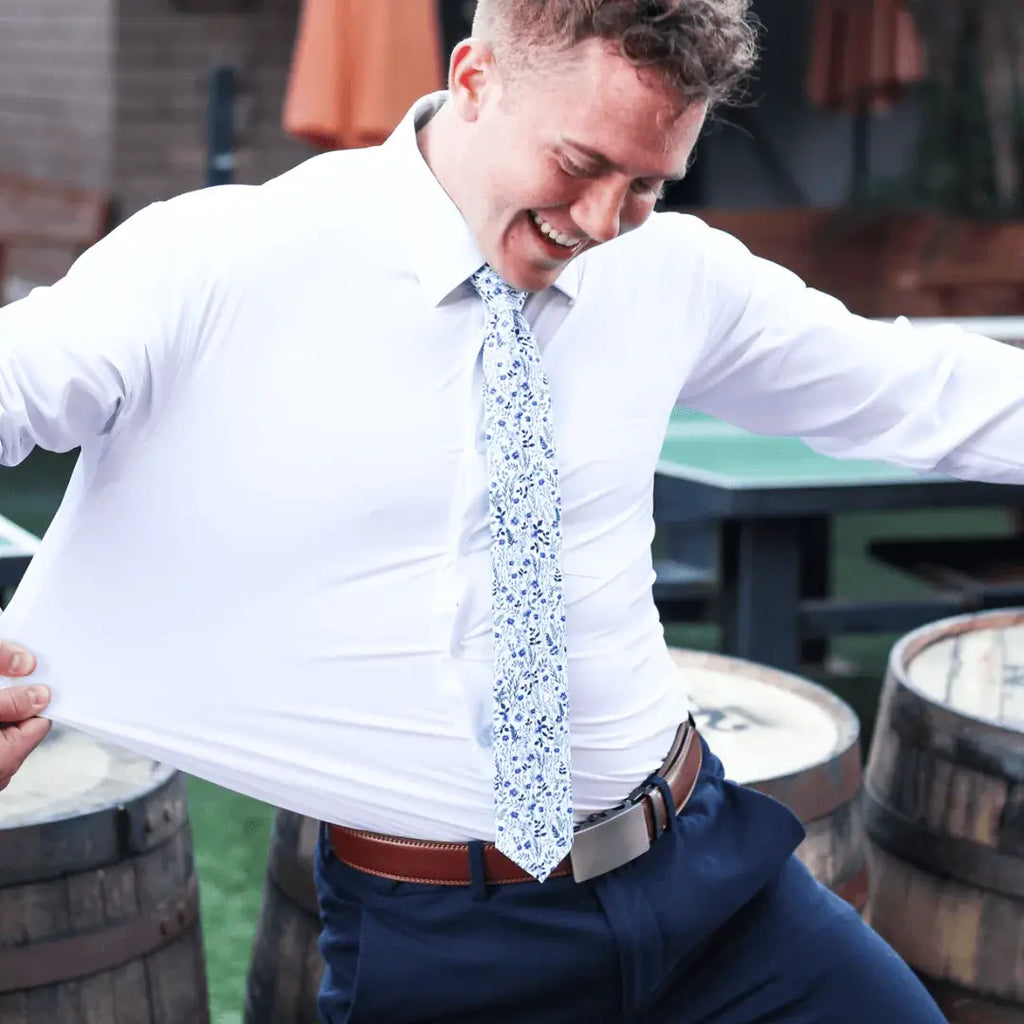 Hustle Performance Dress Shirt - White Long Sleeve