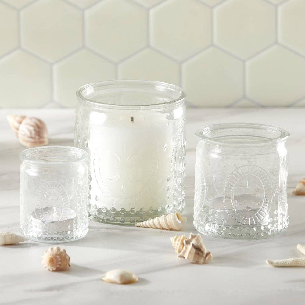 Kate Aspen Nesting Vintage Clear Glass Tea Light Holder (Set of 3)