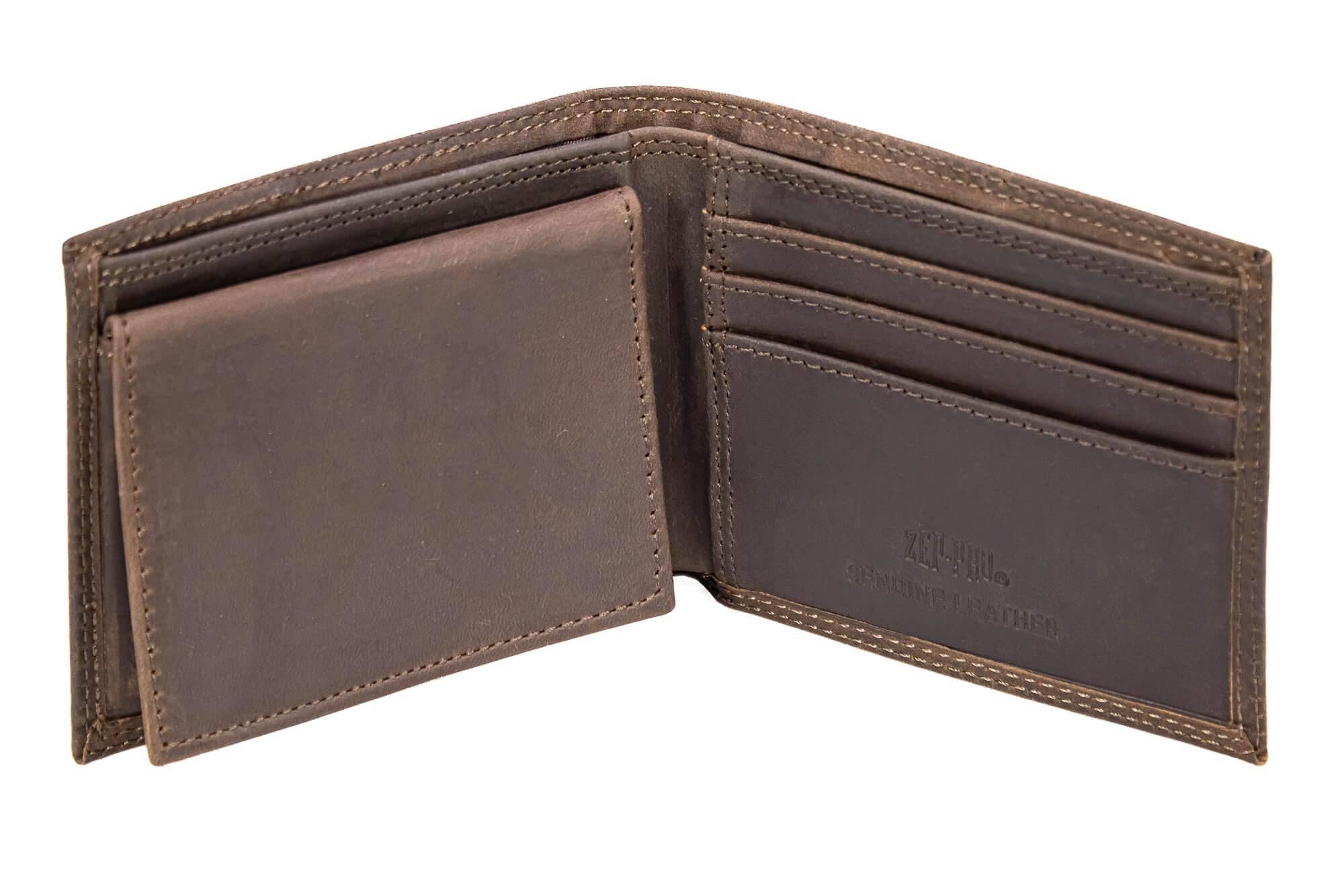 Mallard Men's Bifold Woven Patch Leather Wallet.