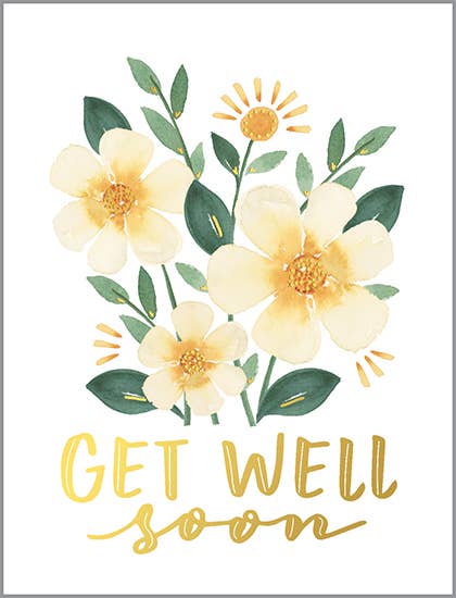 Get Well Greeting Card - Sunny Flowers