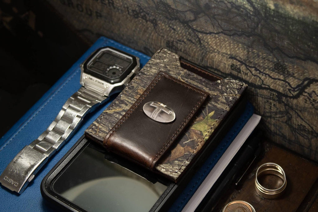 Christian Cross Magnetic Leather Slim Wallet
