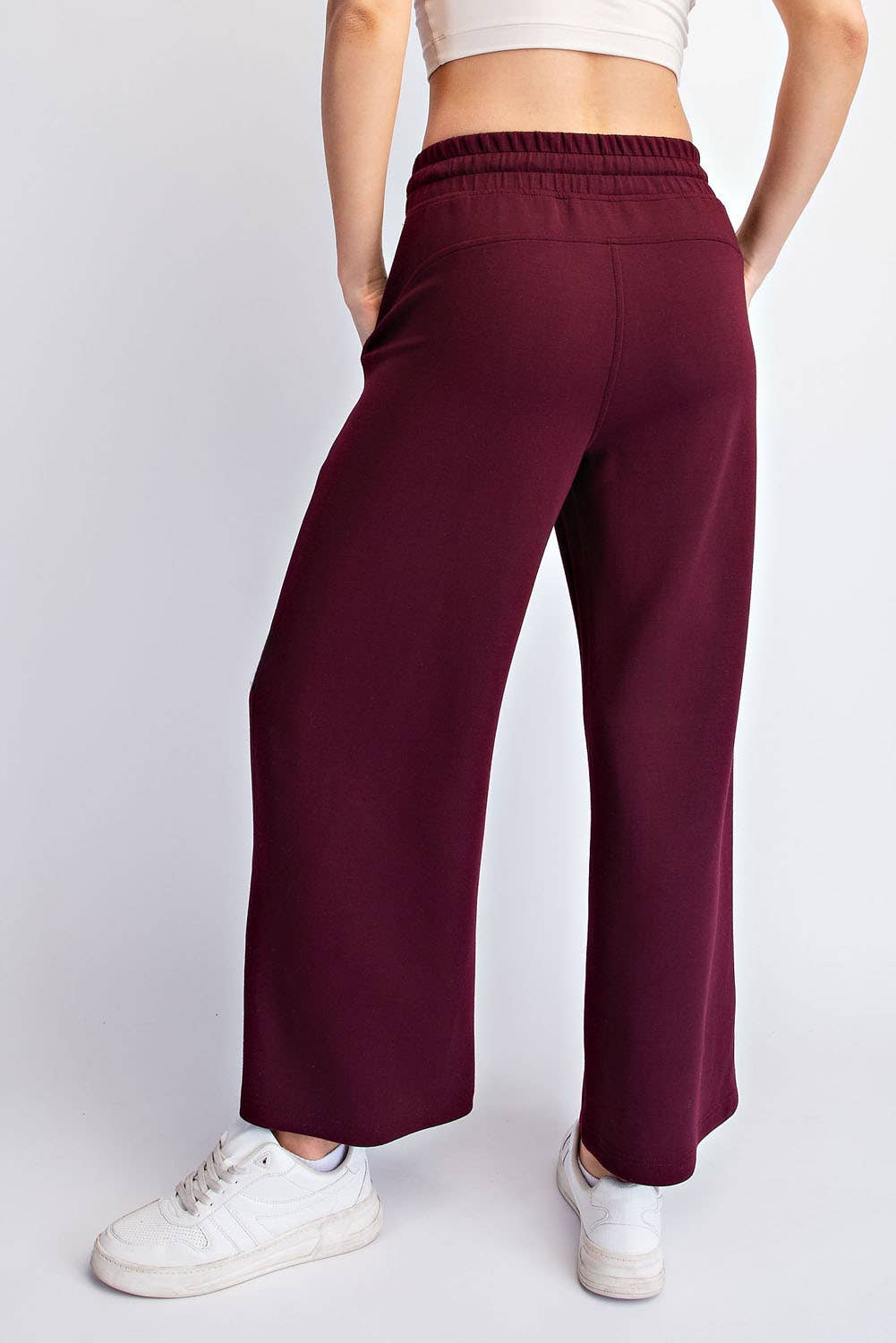 Modal Scuba Cropped Wide Pant - Rae Mode - Espresso / Black