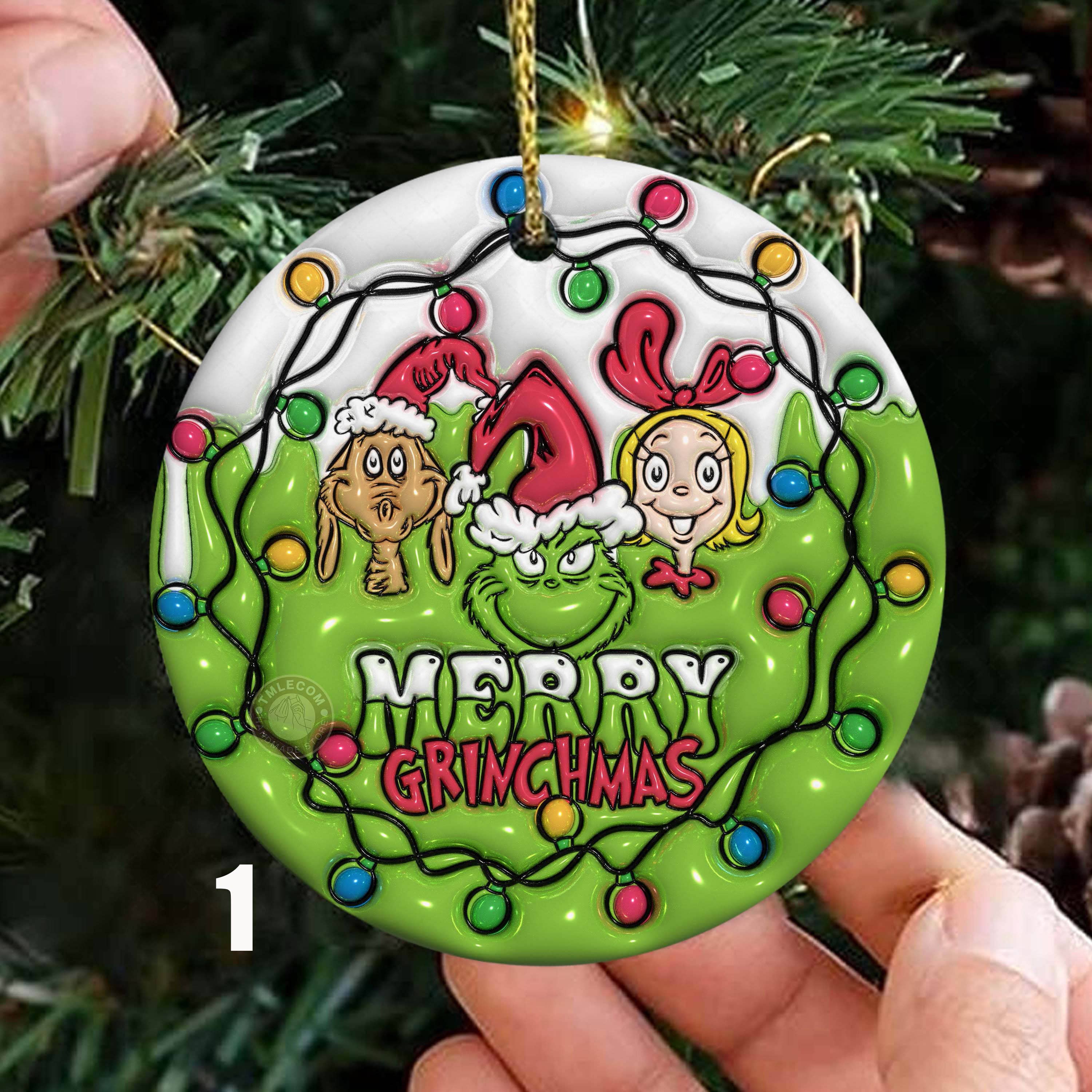 Grinchy Christmas Ornament, Grinchy Christmas Vibes Ornament