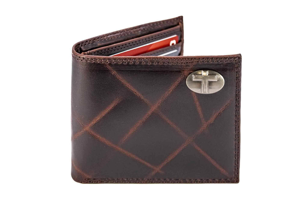 Christian Cross Leather Bifold Wallet