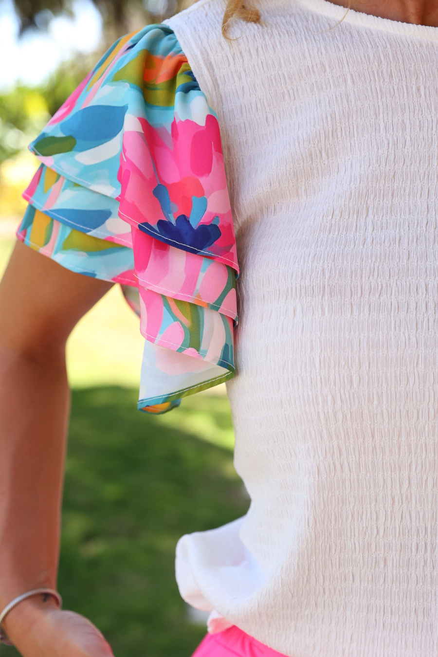 Wander The Town Flutter Sleeve Top