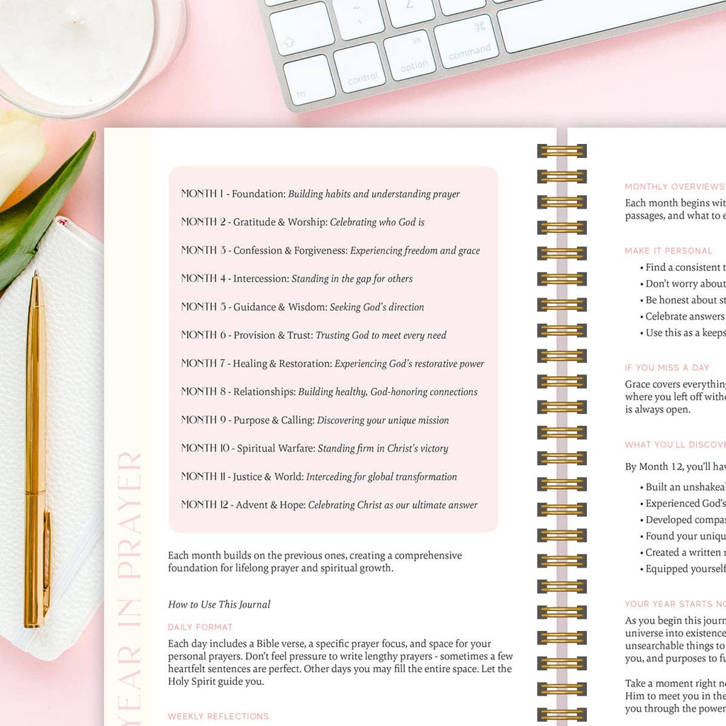 A Year In Prayer: A Journey of Daily Prayer and Reflection by Spiral Bible