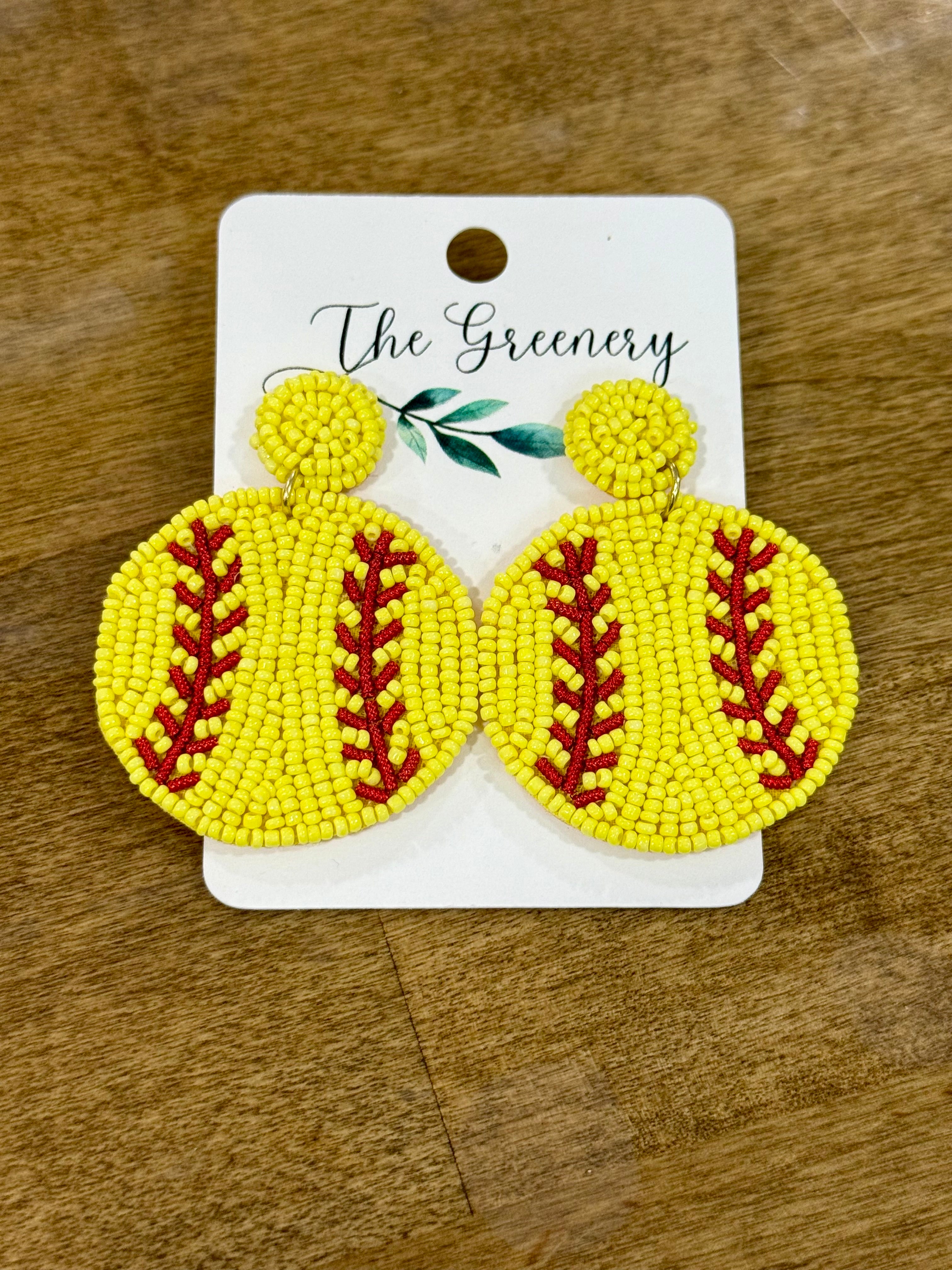 Softball Beaded Earrings