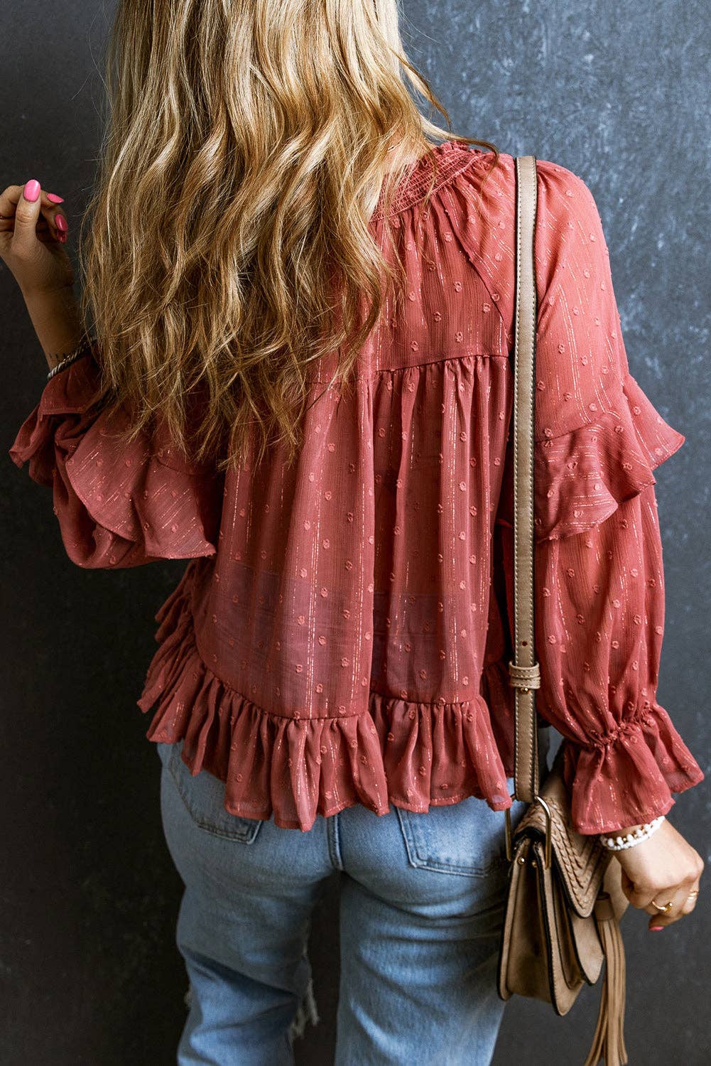 Cassidy Swiss Dot Ruffled Blouse - FINAL SALE 50% OFF
