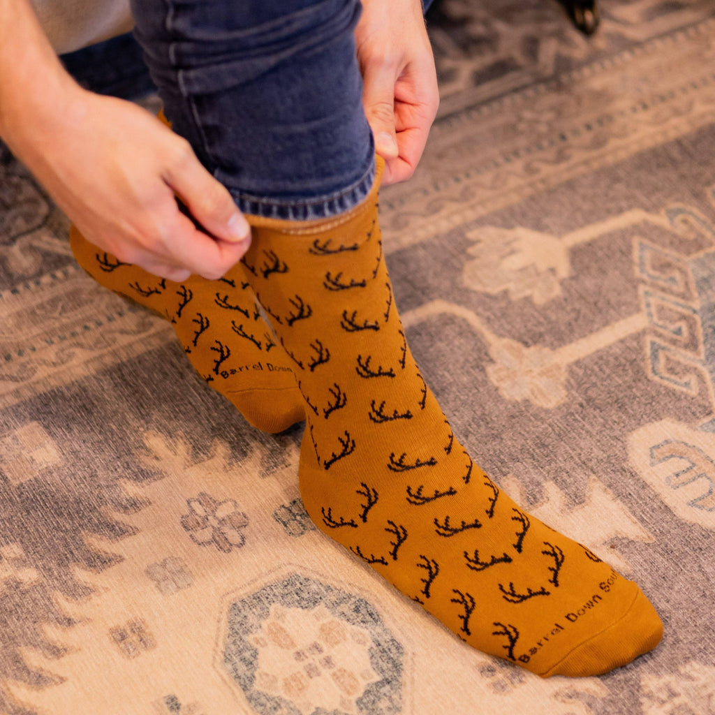 Barrel Down South Rack 'Em Hunting Deer Antler Socks