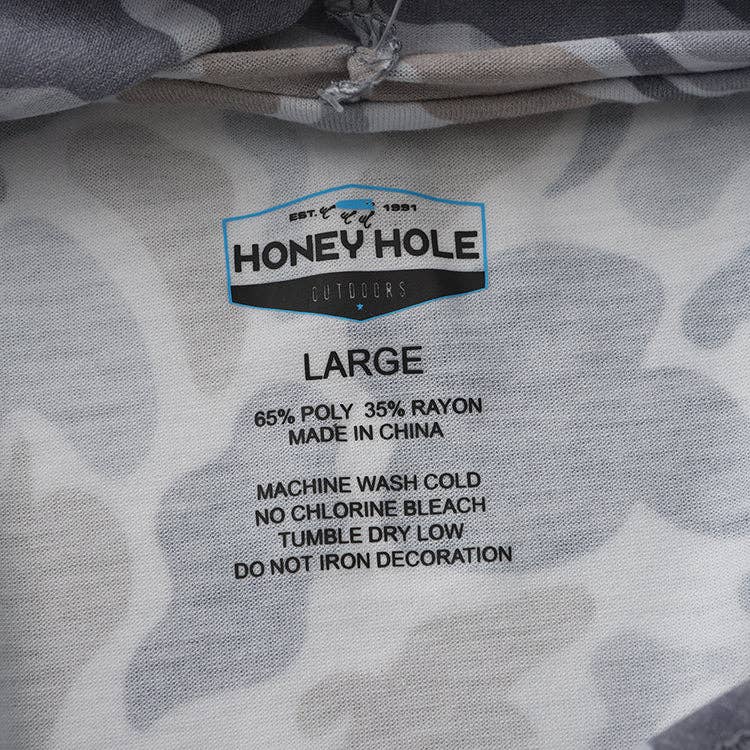 Honey Hole Long Sleeve Performance Hoodie - Smoke Camo