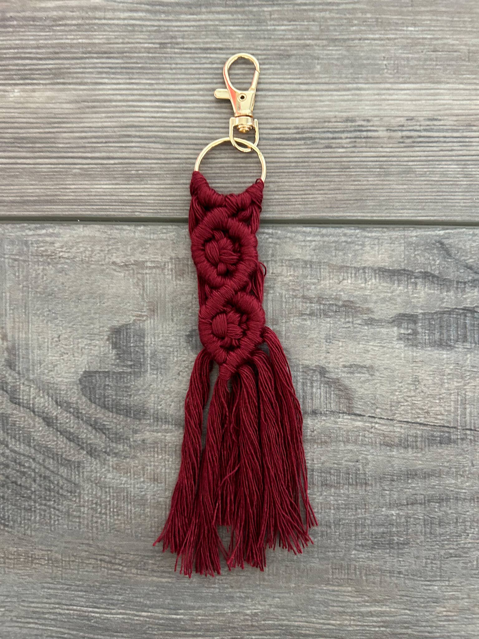 Boho Cotton Cord Macrame Keychain