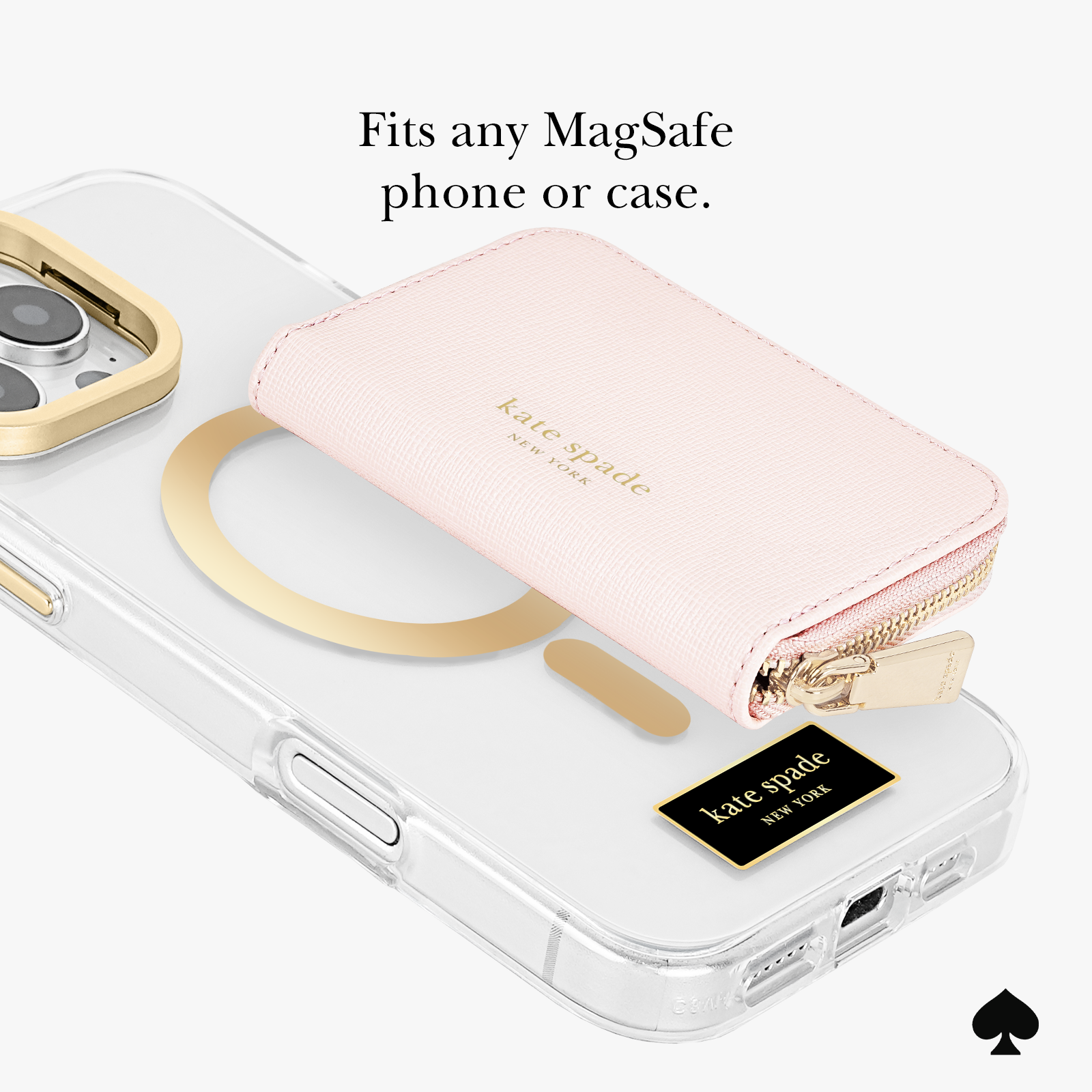 Kate Spade New York Chalk Pink Devin Zip MagSafe Wallet