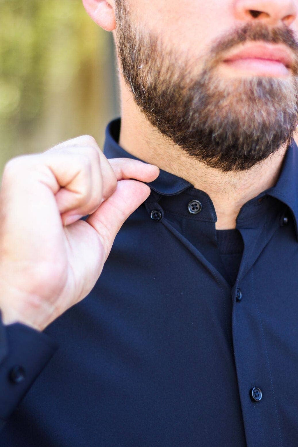 Hustle Performance Dress Shirt - Black Long Sleeve