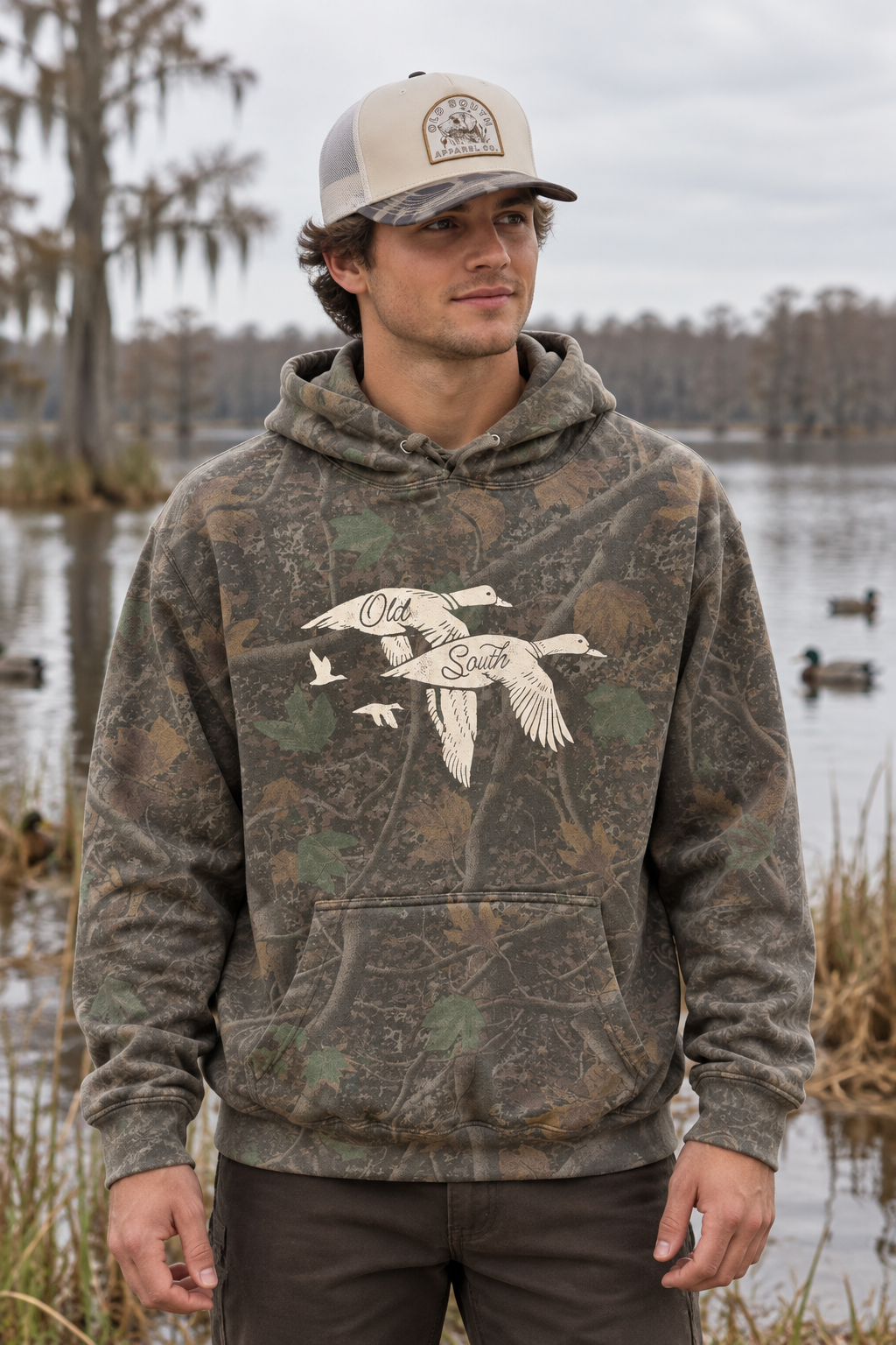 Old South Apparel Duck Pair Darkwood Tree Camo Hoodie