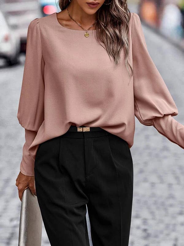 Pleated Blouse (Apricot)