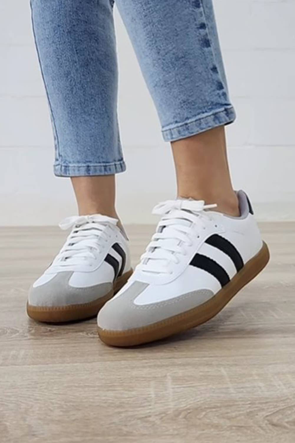 Striped Flat Sneakers